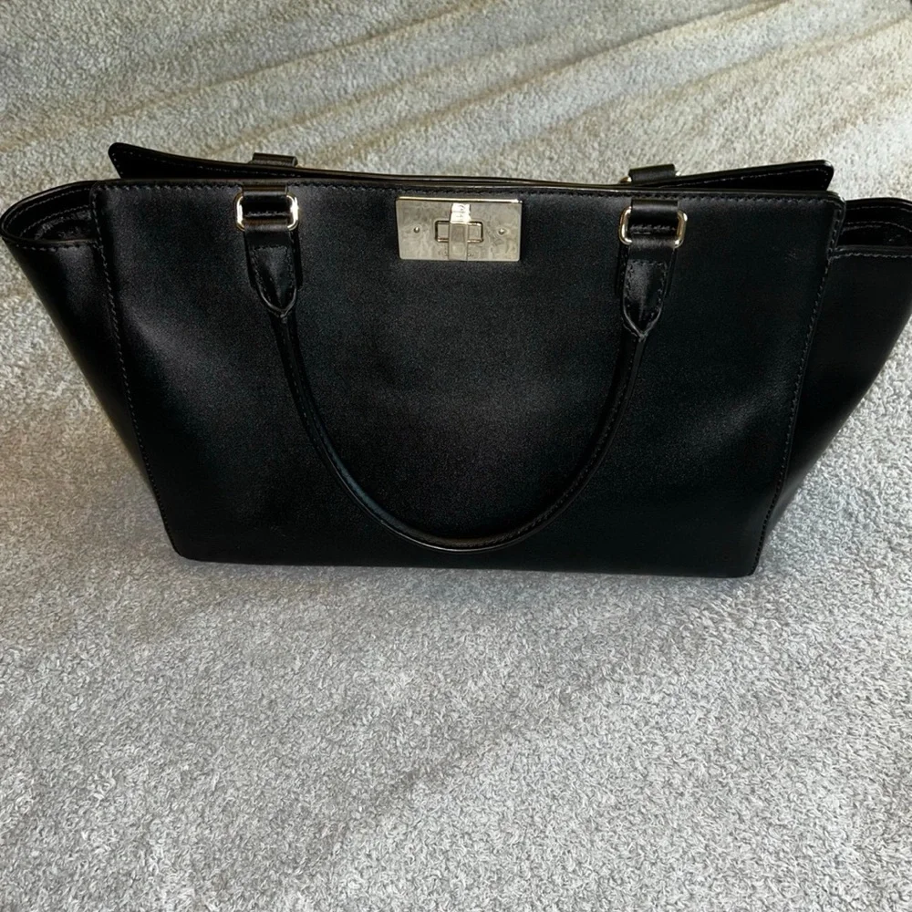Kate Spade New York Womens Kelsey Orchard Valley Leather Tote Bag Black